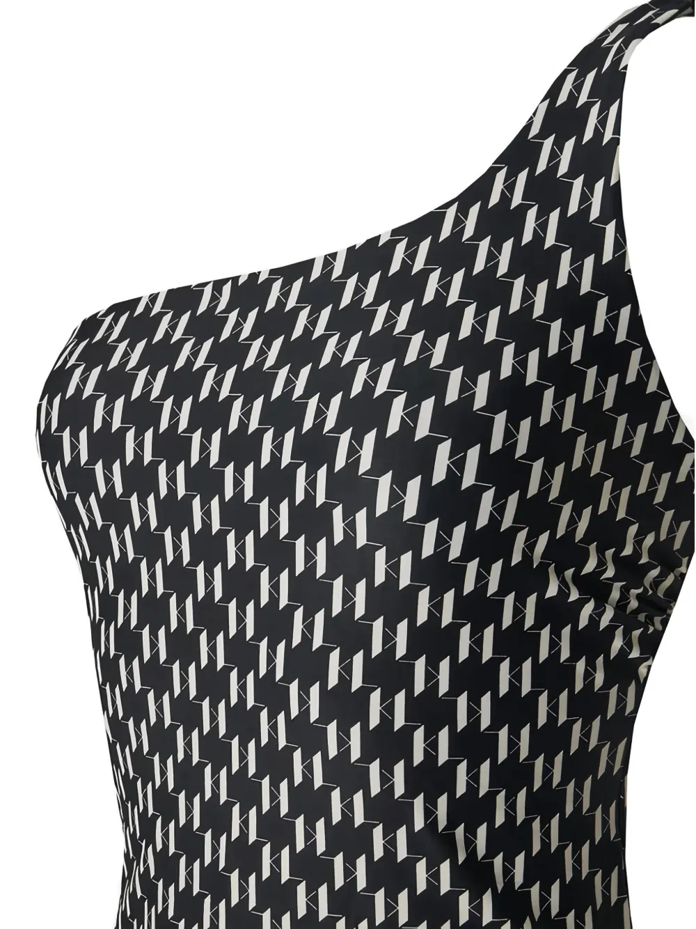 Karl Lagerfeld monogram-print one-shoulder swimsuit | One-Pieces | Image 2