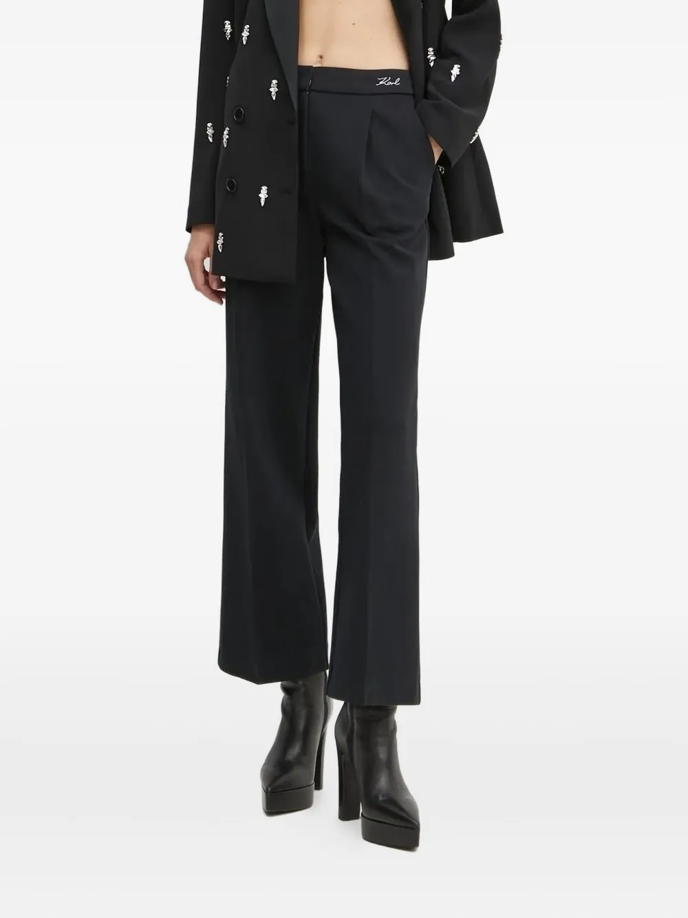 Karl Lagerfeld Broek met geborduurd logo Zwart