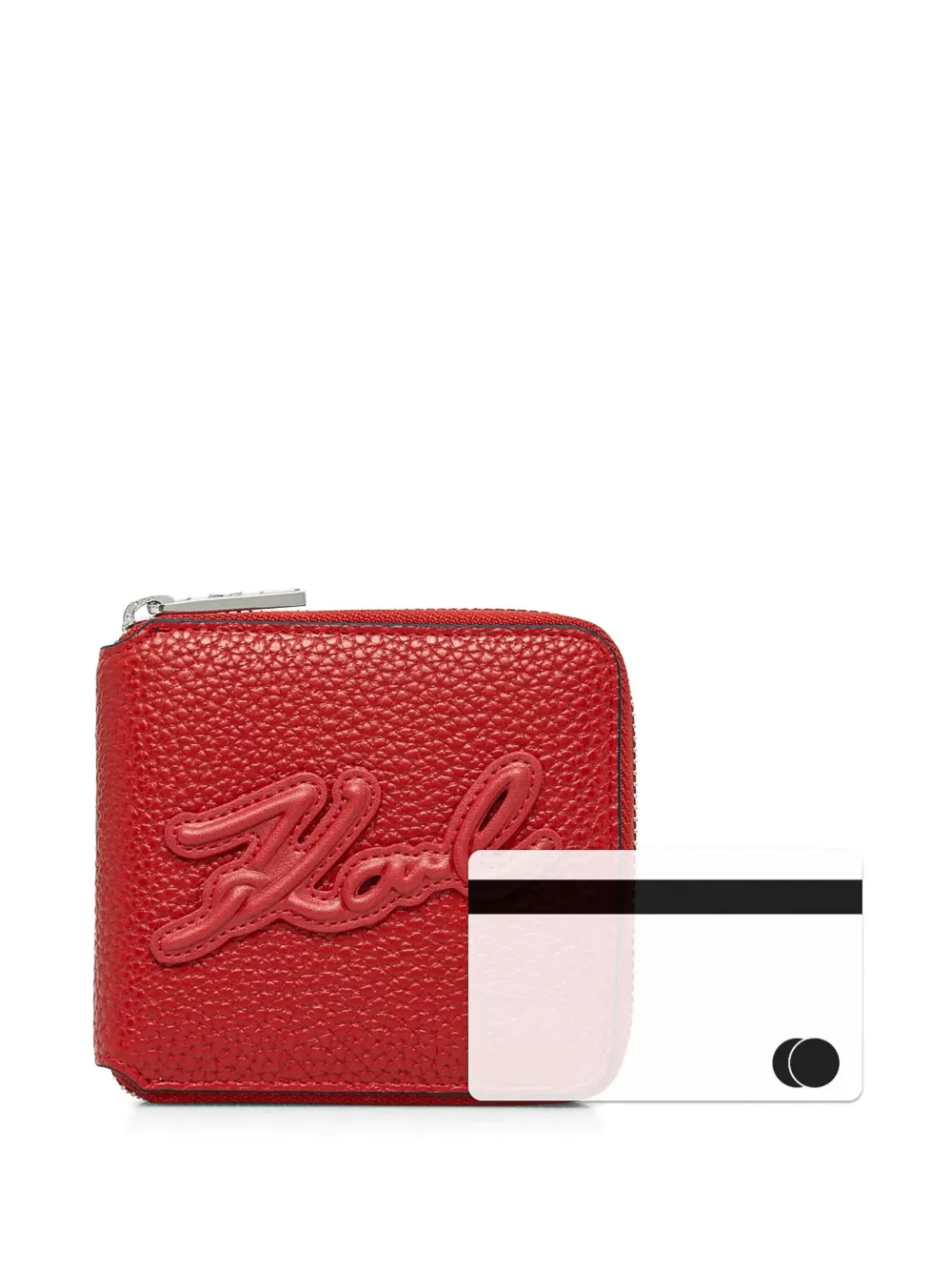 Karl Lagerfeld Leather Wallet In Red