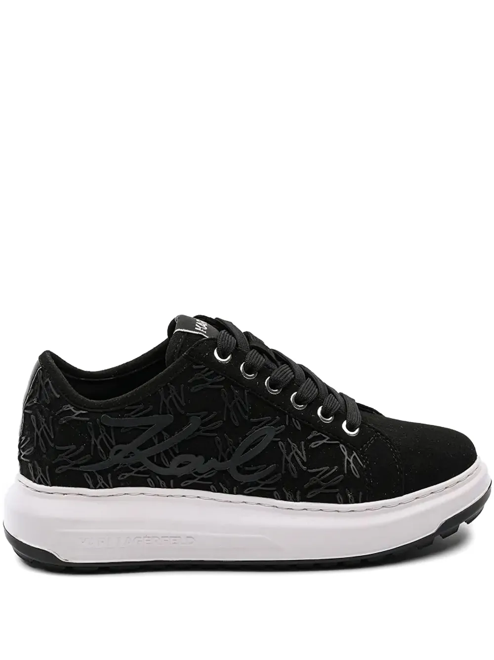 Karl Lagerfeld logo suede sneakers Black