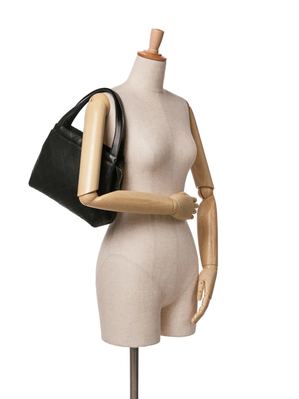 CHANEL Pre-Owned 1997-1999 handtas van lamsleer met stiksel - Zwart