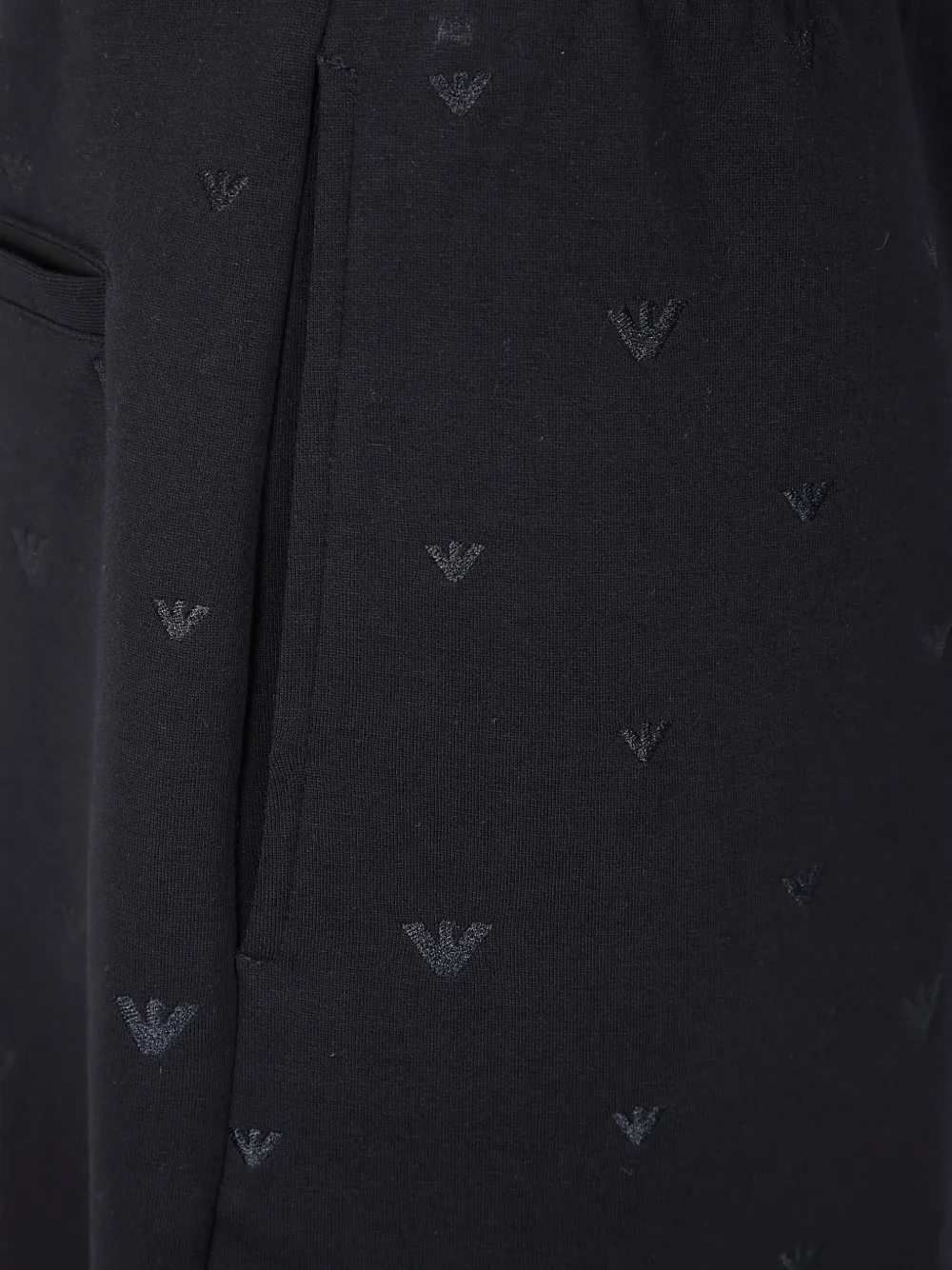 Emporio Armani Shorts met all-over logoprint Zwart