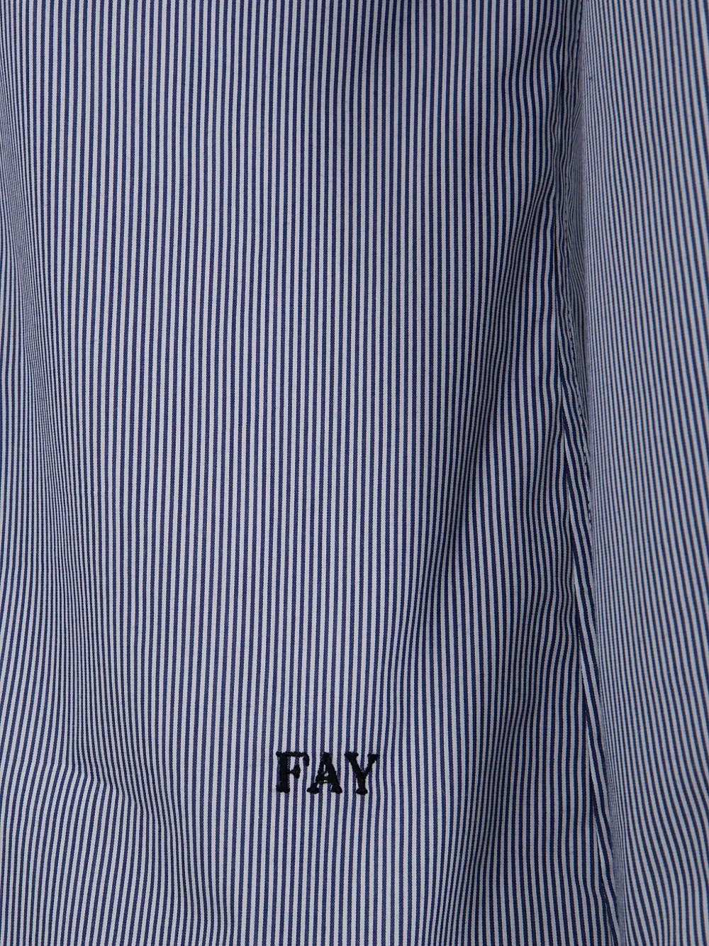 Fay Overhemd met geborduurd logo Blauw