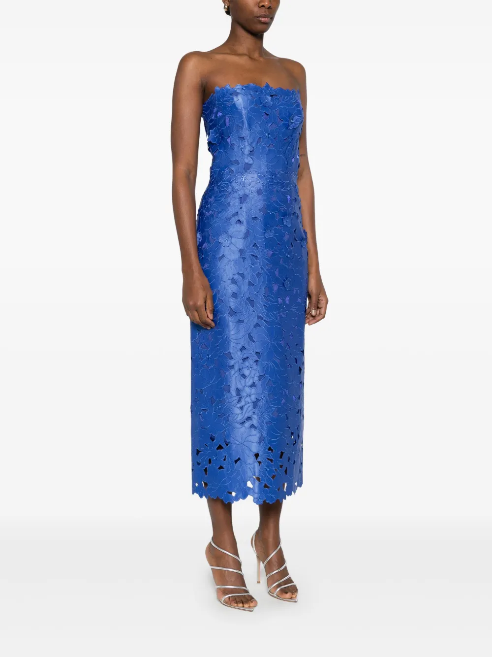 COSTARELLOS SATIN MIDI DRESS