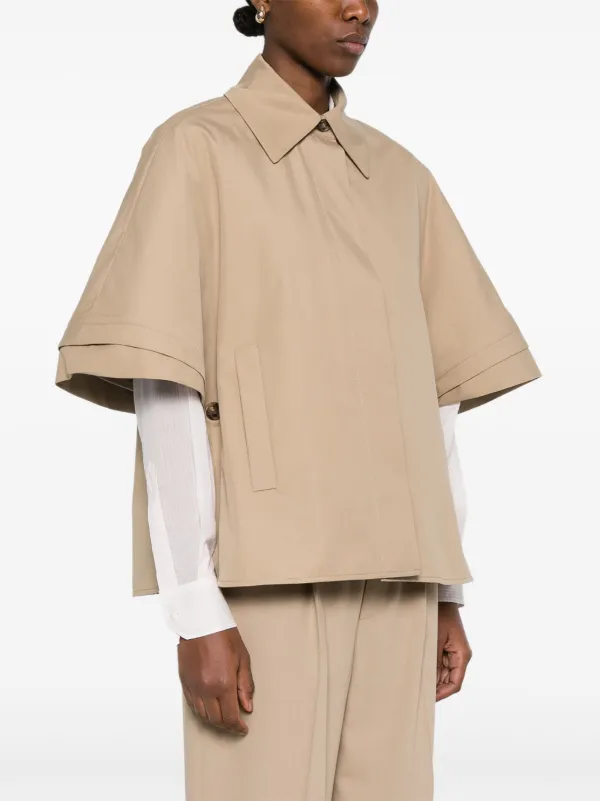 ジャケット Max Mara Parole Cape In Gabardine Max Mara Parole Cape | Neutrals | FARFETCH