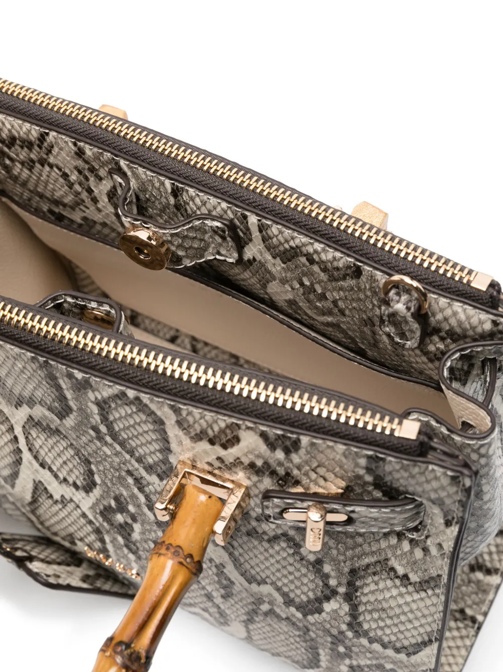 snakeskin-printed tote bag