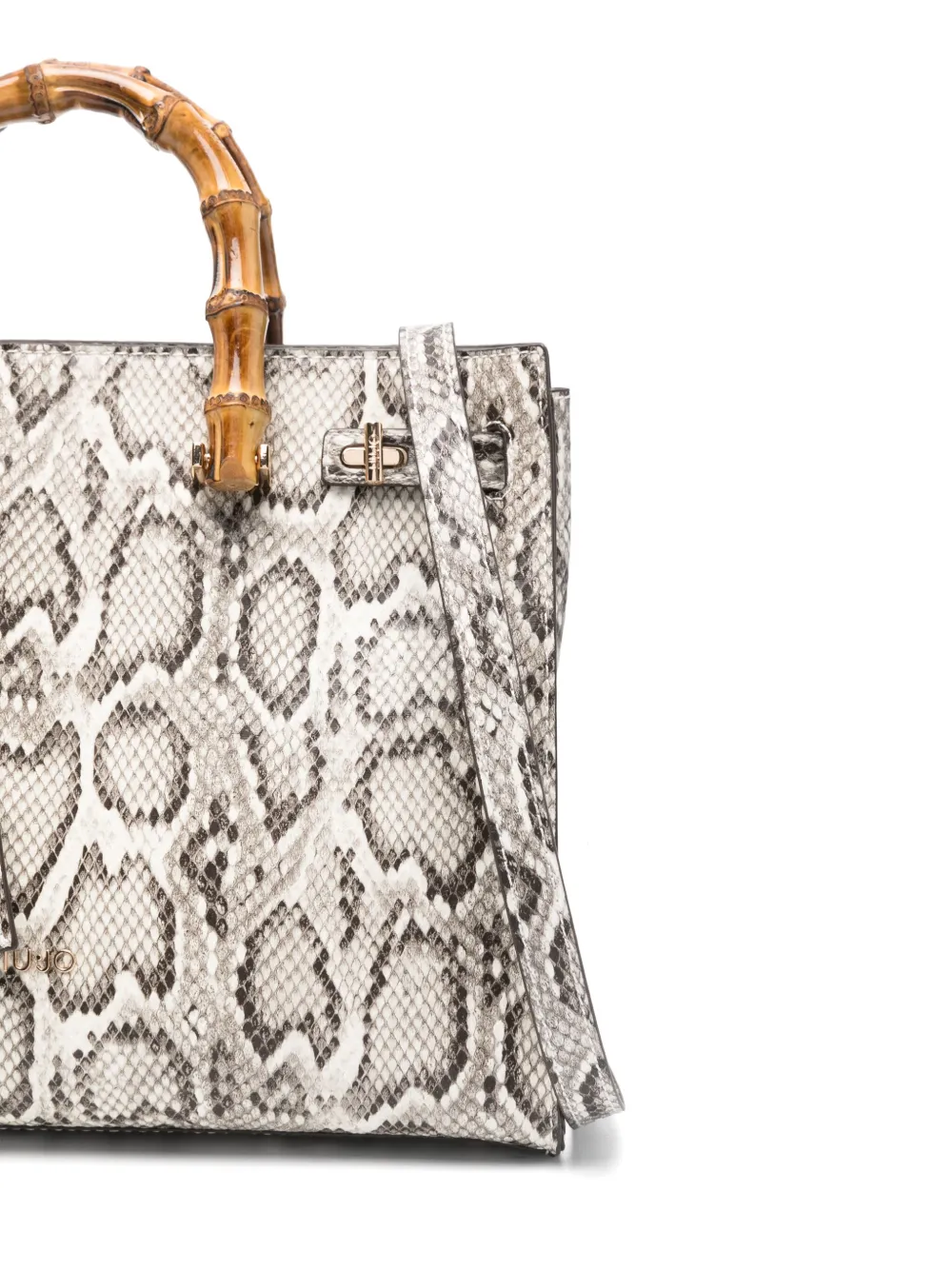LIU JO Shopper met slangenprint Beige