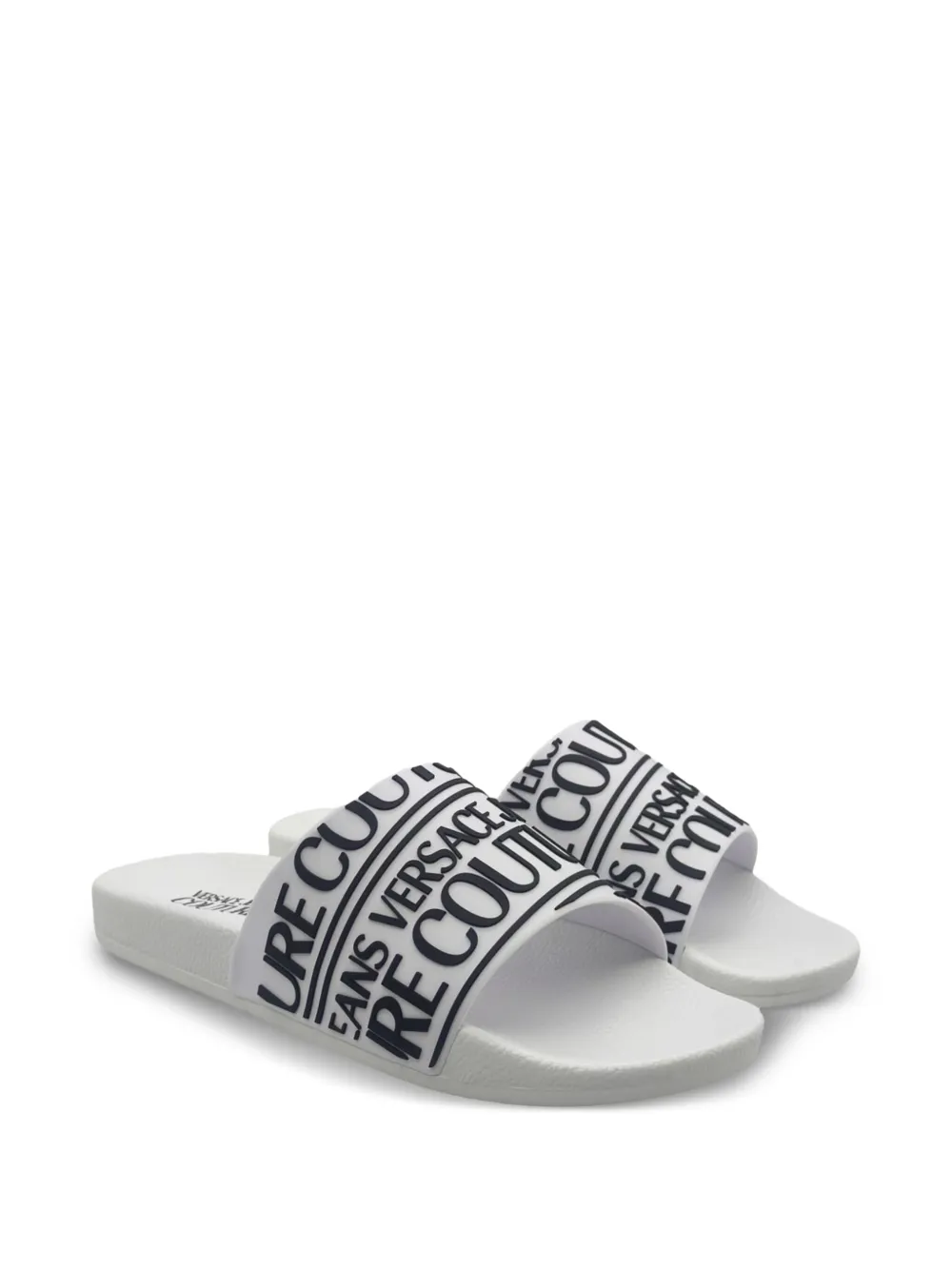 Versace Jeans Couture rubberised-logo slides White