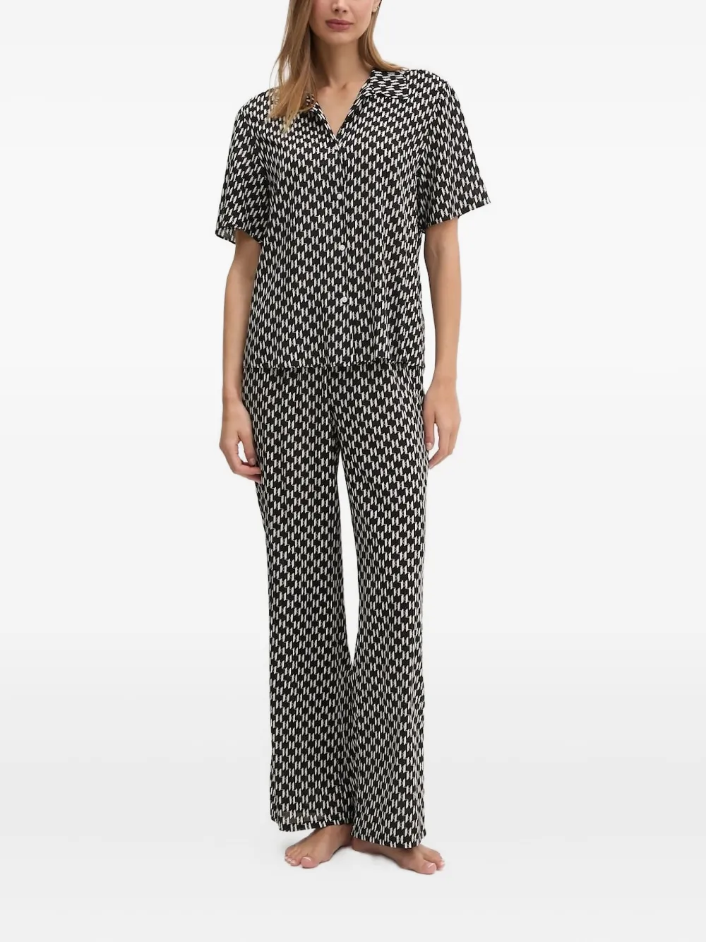 Karl Lagerfeld geometric-print pants - ブラック Karl Lagerfeld geometric-print pants - ブラック