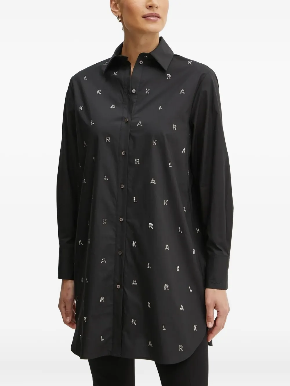 Karl Lagerfeld organic cotton shirt Zwart
