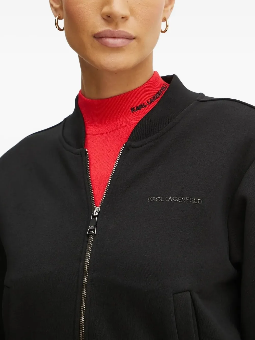 Karl Lagerfeld Sweater met rits Zwart