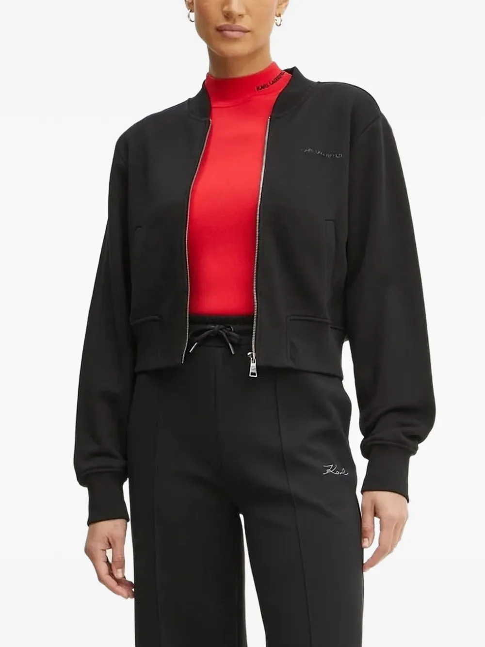Karl Lagerfeld Sweater met rits Zwart