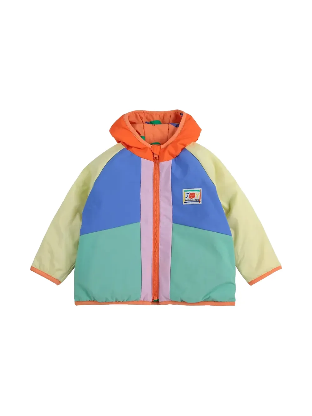 Bobo Choses Reversible Colourblock Jacket In Orange