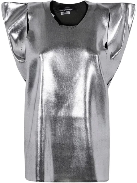 Junya Watanabe metallic-effect knitted top