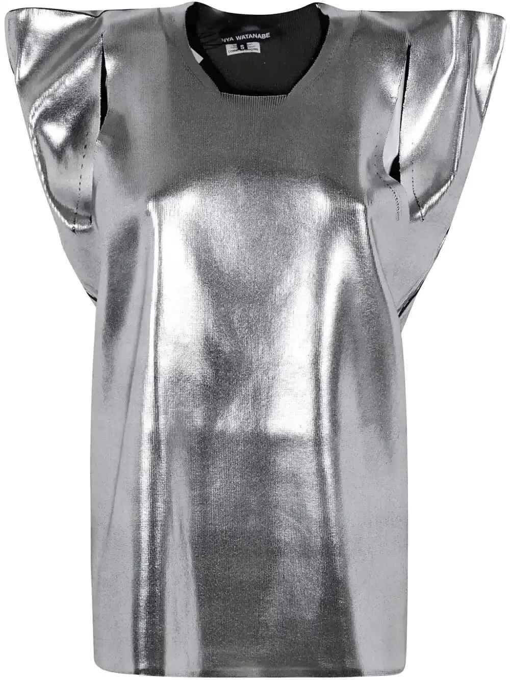 Junya Watanabe Metallic-effect Knitted Top In Silver
