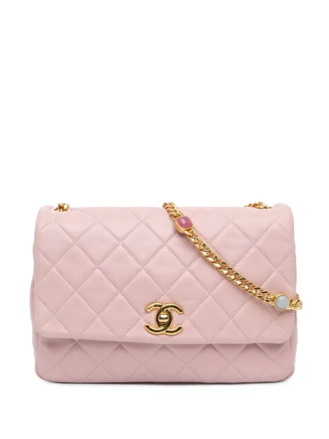 CHANEL Pre-Owned 2021-2024 CC Quilted Lambskin Embellished Chain Flap crossbody bag