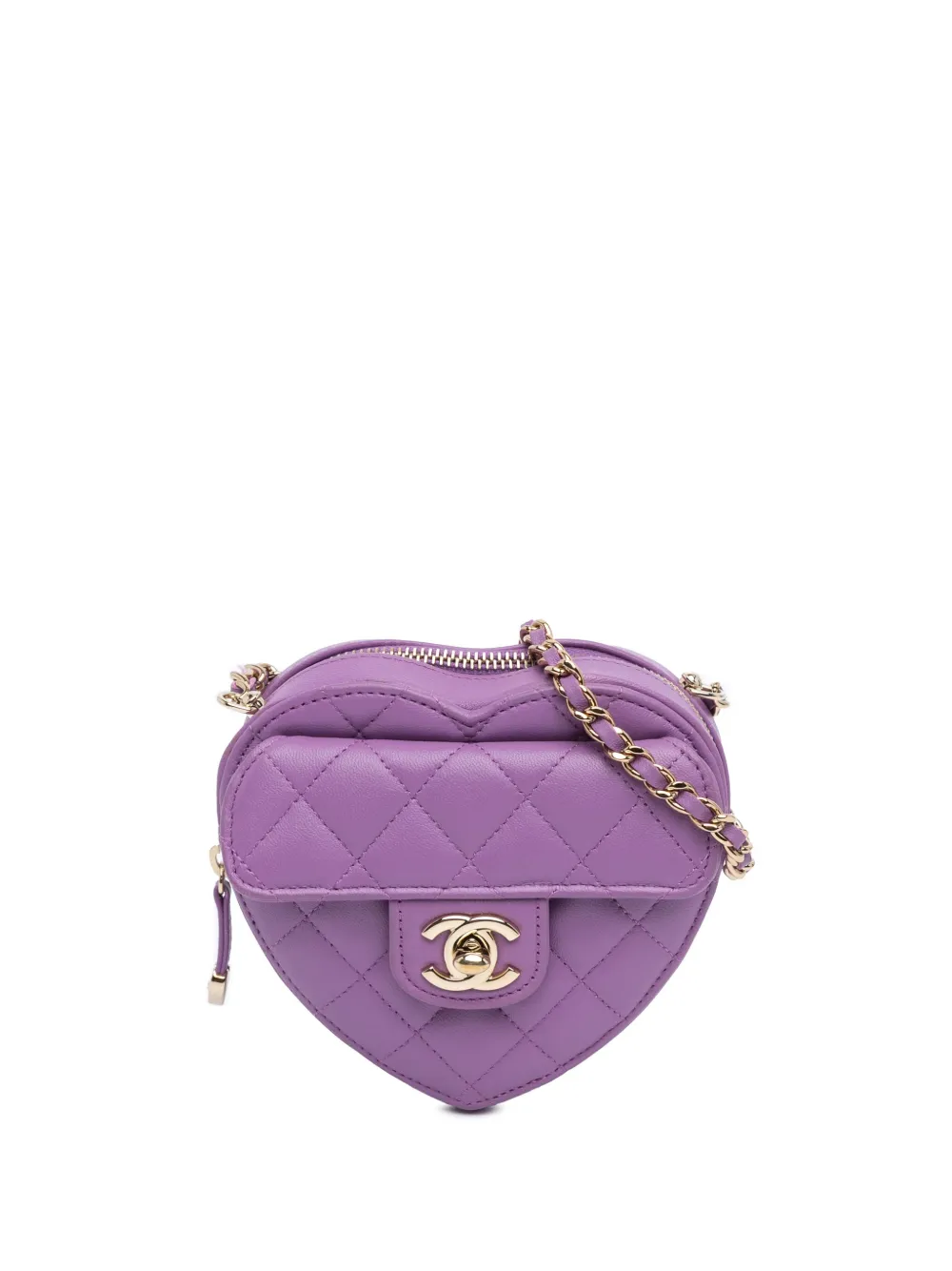 Image 1 of CHANEL Pre-Owned 2021 Mini Lambskin CC in Love Heart crossbody bag