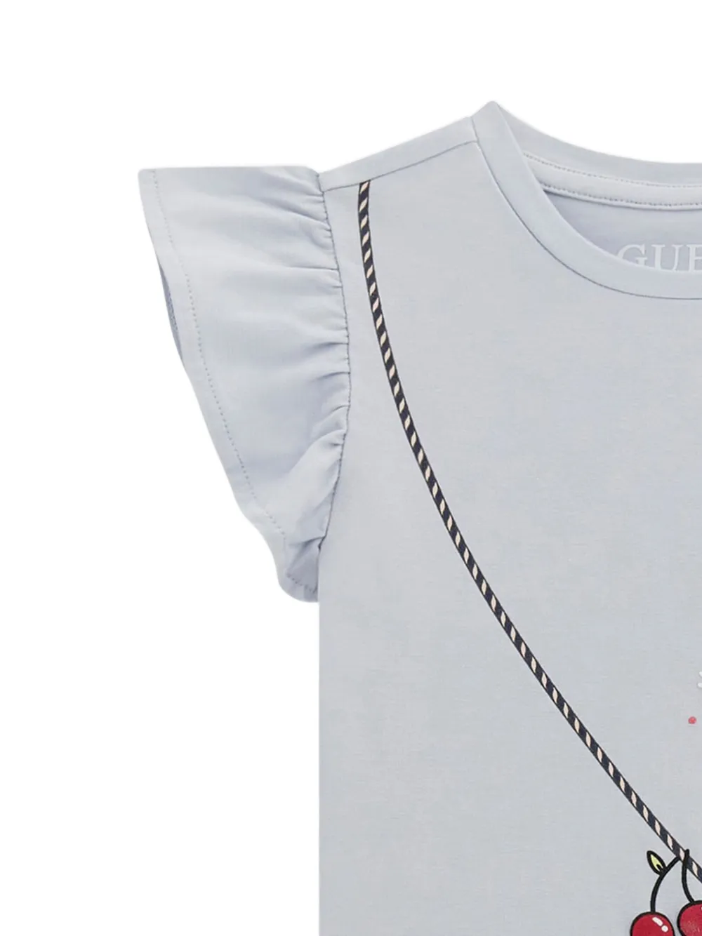 guess kids Katoenen T-shirt met ruchemouwen Blauw