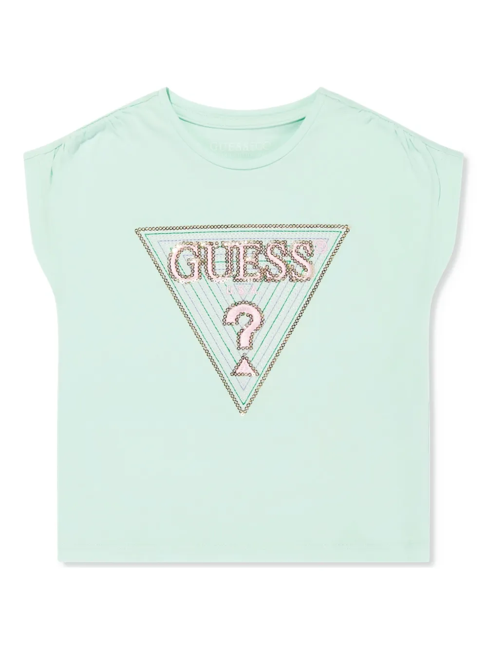 guess kids logo-embellished T-shirt | Green | Image 1