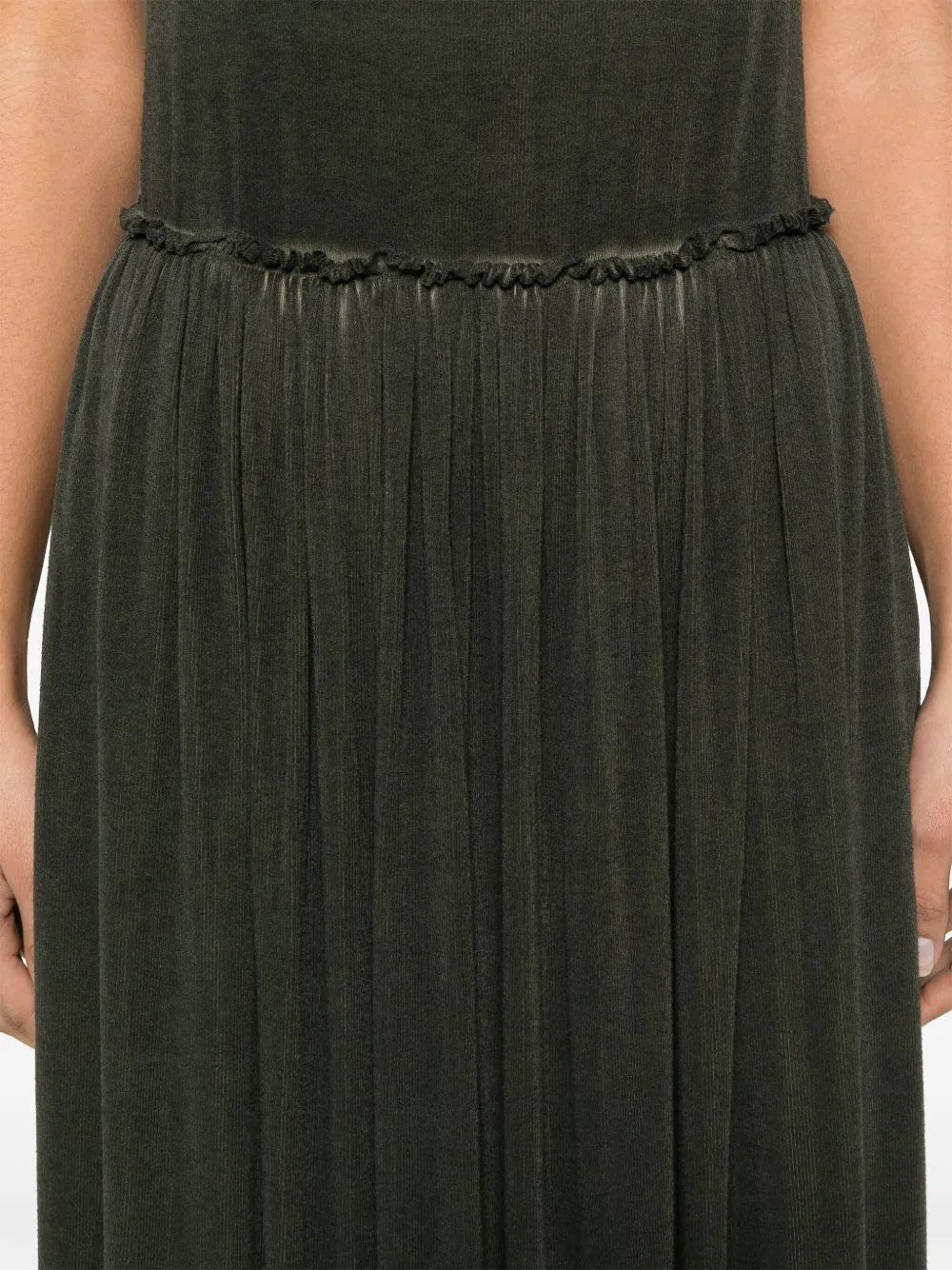 Shop Uma Wang Sleeveless Maxi Dress In グリーン