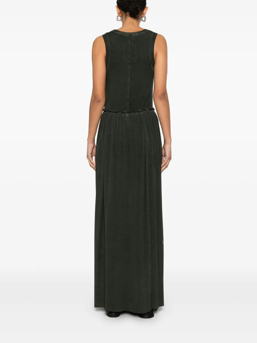Shop Uma Wang Sleeveless Maxi Dress In グリーン