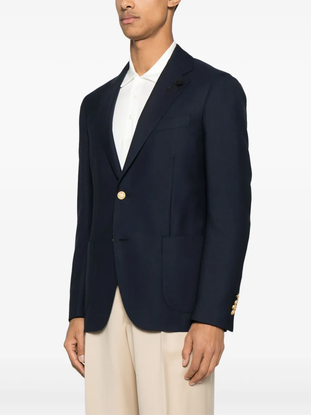 Lardini Blazer met enkele rij knopen Blauw