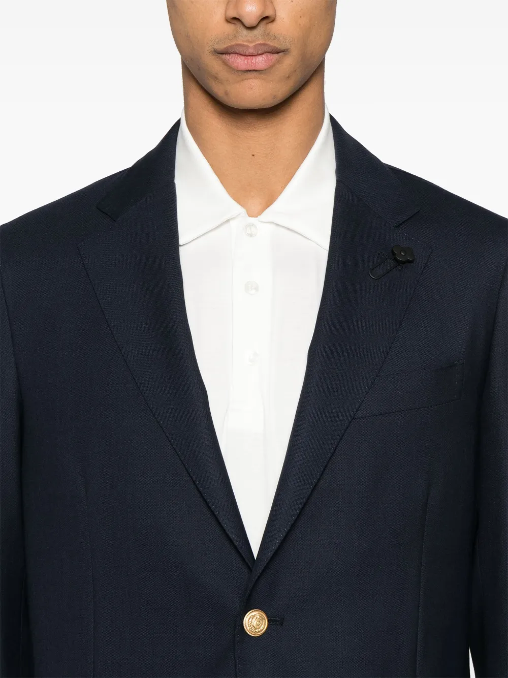 Lardini Blazer met enkele rij knopen Blauw