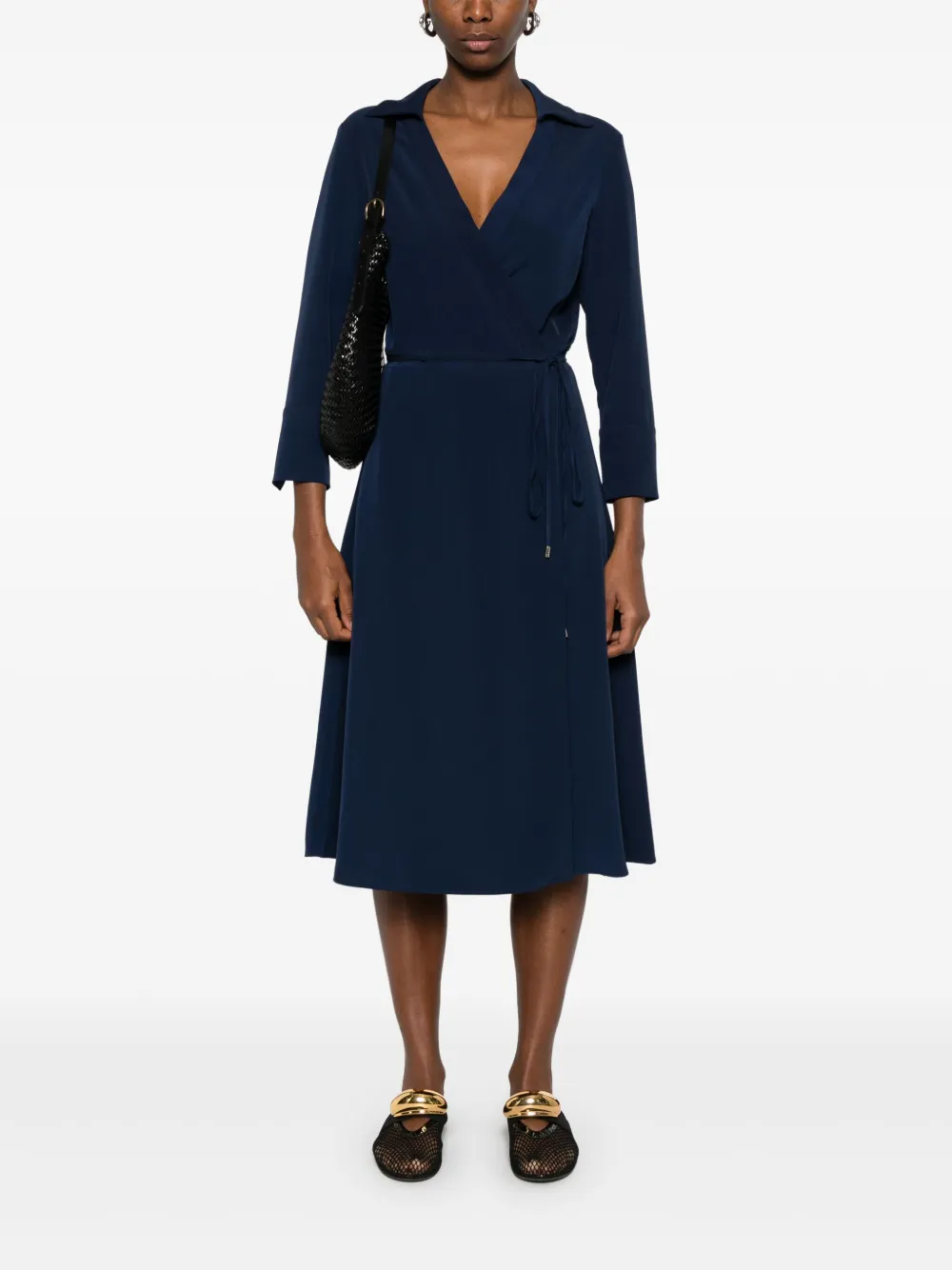 LIU JO wrap midi dress - Blauw