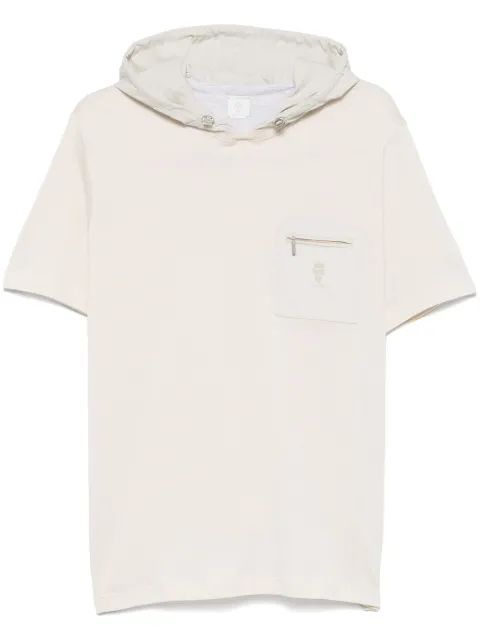 Eleventy logo-embroidered T-shirt