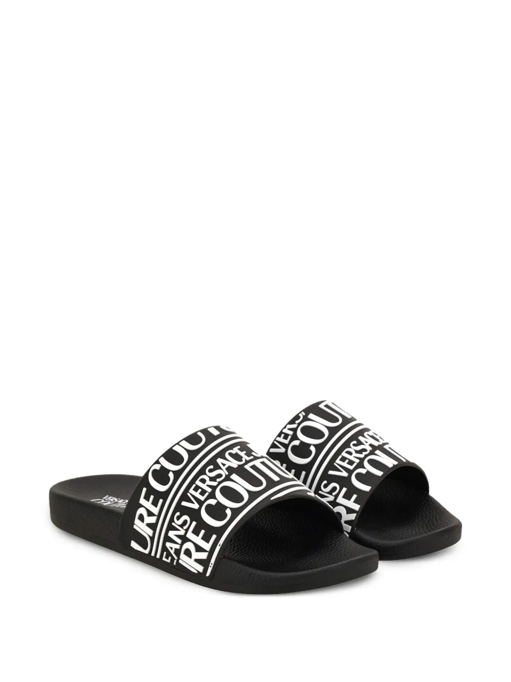 Versace Jeans Couture rubberised-logo slides Black