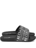 Versace Jeans Couture rubberised-logo slides - Black