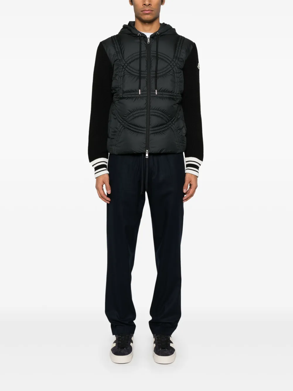 Moncler panelled jacket - Zwart