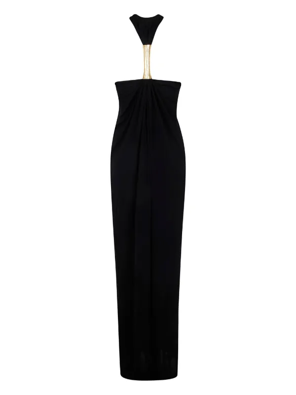 【TOM FORD】ホルターネック シルクサブレ カクテルドレス TOM FORD ホルターネック ドレス | ブラック | FARFETCH JP