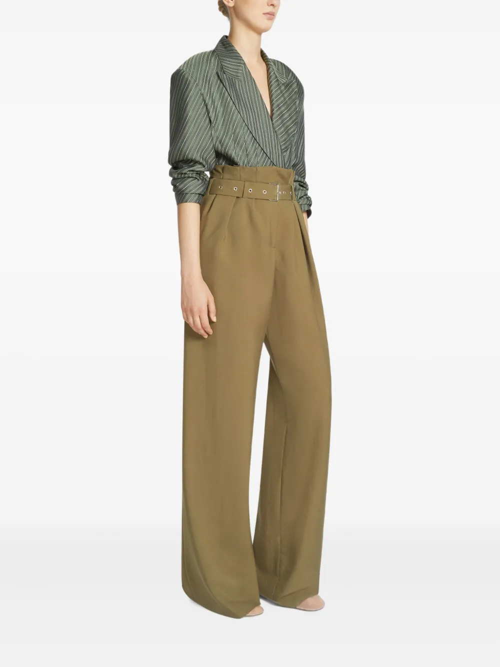 DRIES VAN NOTEN Broek met geplooid detail Groen