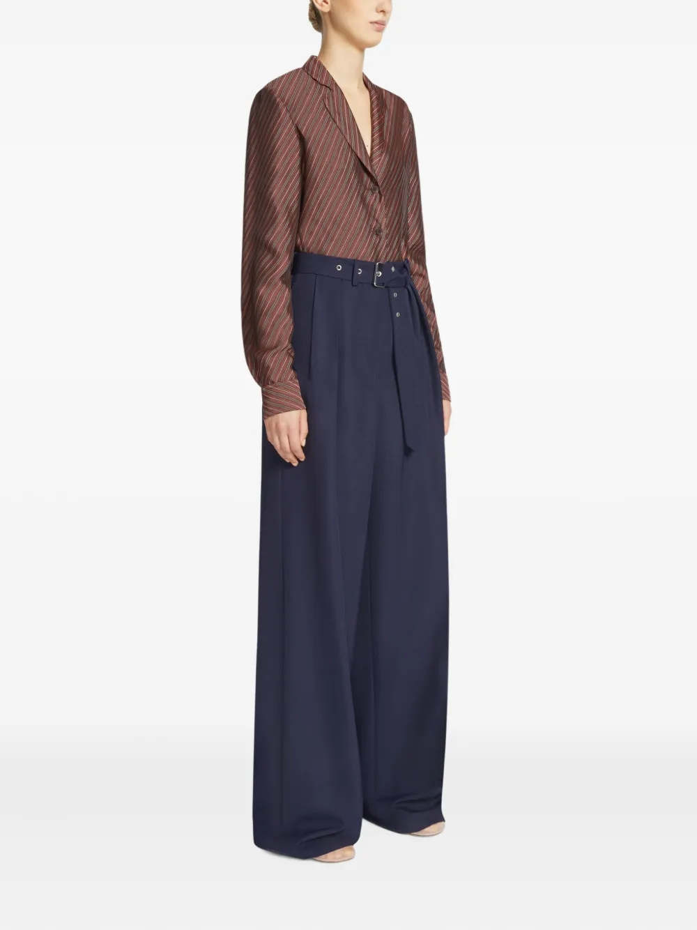 DRIES VAN NOTEN Broek met geplooid detail Blauw