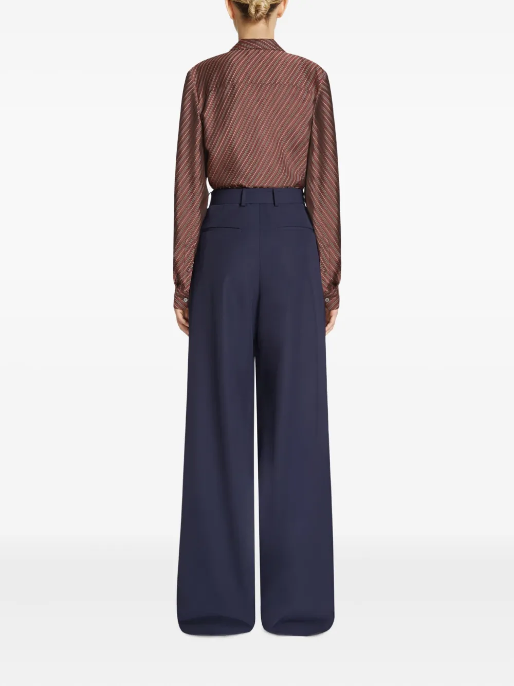 DRIES VAN NOTEN Broek met geplooid detail Blauw