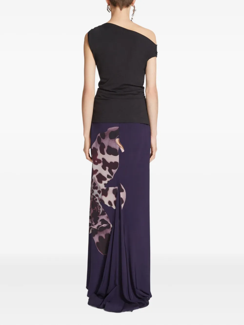 DRIES VAN NOTEN Gedrapeerde rok Paars