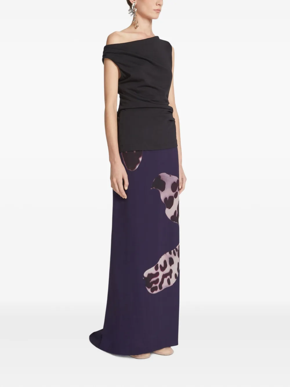 DRIES VAN NOTEN Gedrapeerde rok Paars