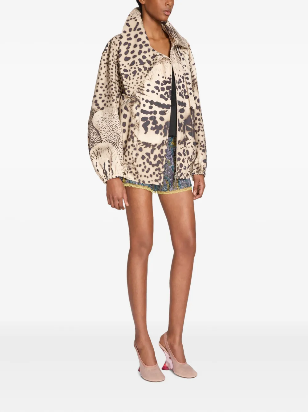 DRIES VAN NOTEN Jas met abstracte print Bruin
