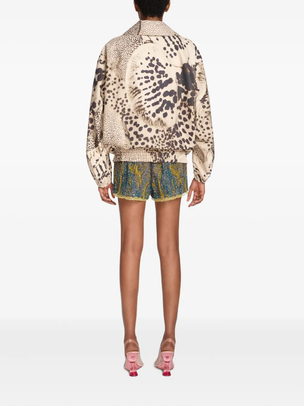 DRIES VAN NOTEN Jas met abstracte print Bruin