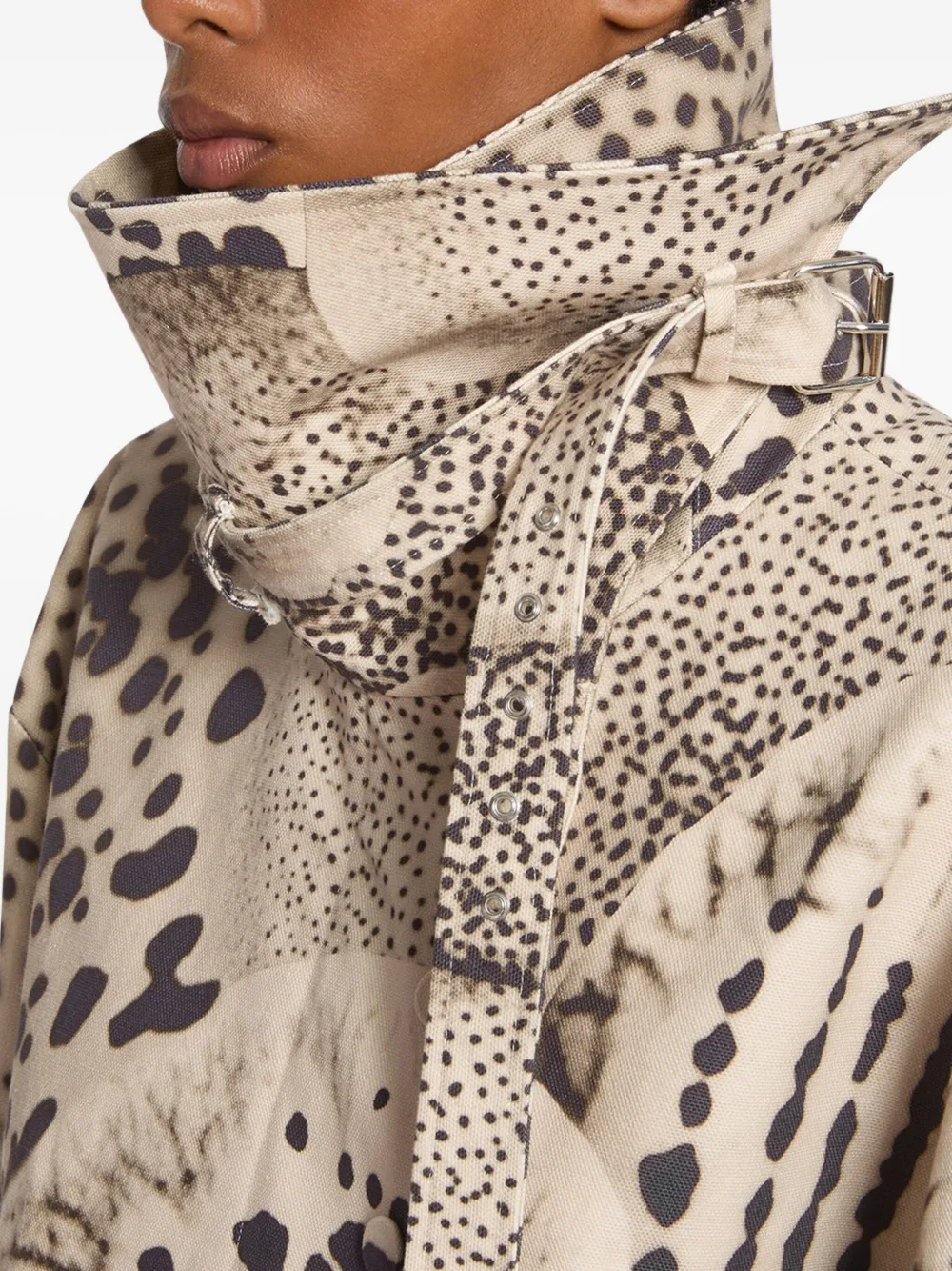 DRIES VAN NOTEN Jas met abstracte print Bruin