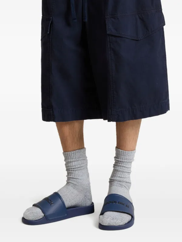 サンダル Woolrich Slide Sandal With Logo Woolrich logo-embossed Slides | Blue | FARFETCH JO