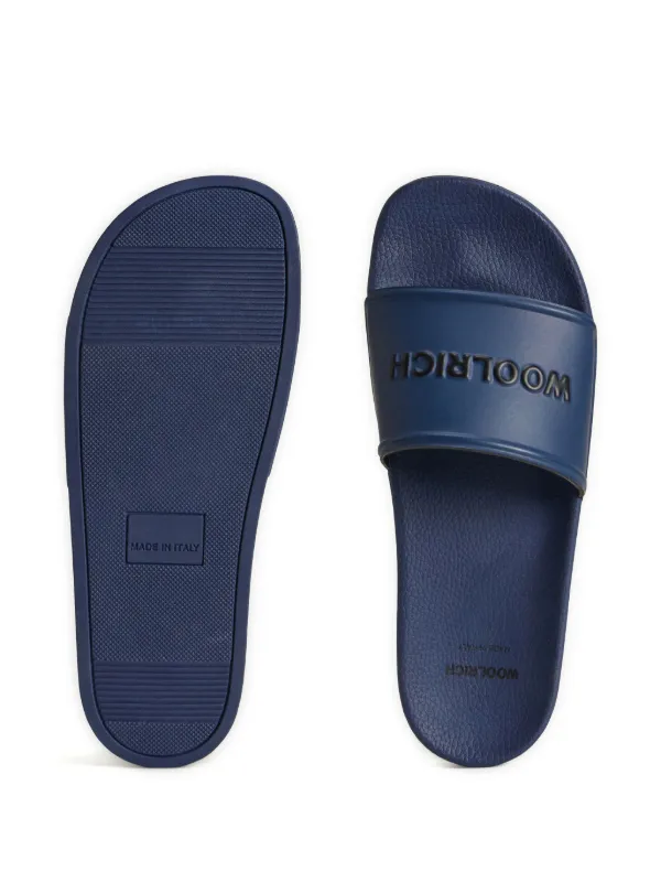 サンダル Woolrich Slide Sandal With Logo Woolrich logo-embossed Slides | Blue | FARFETCH JO