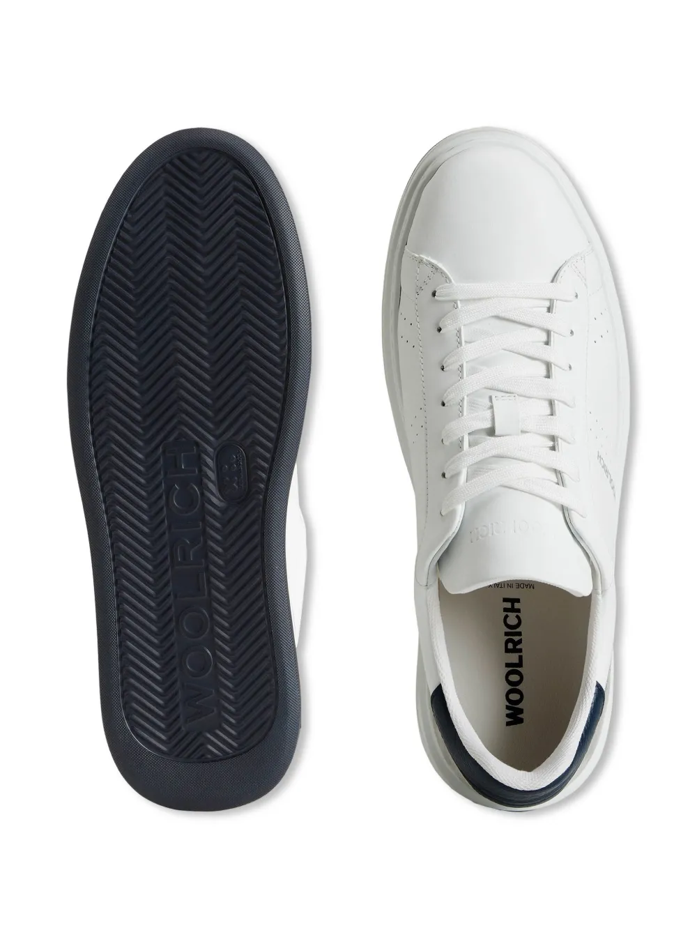 Woolrich Sneaker With Contrast Heel Panel In White