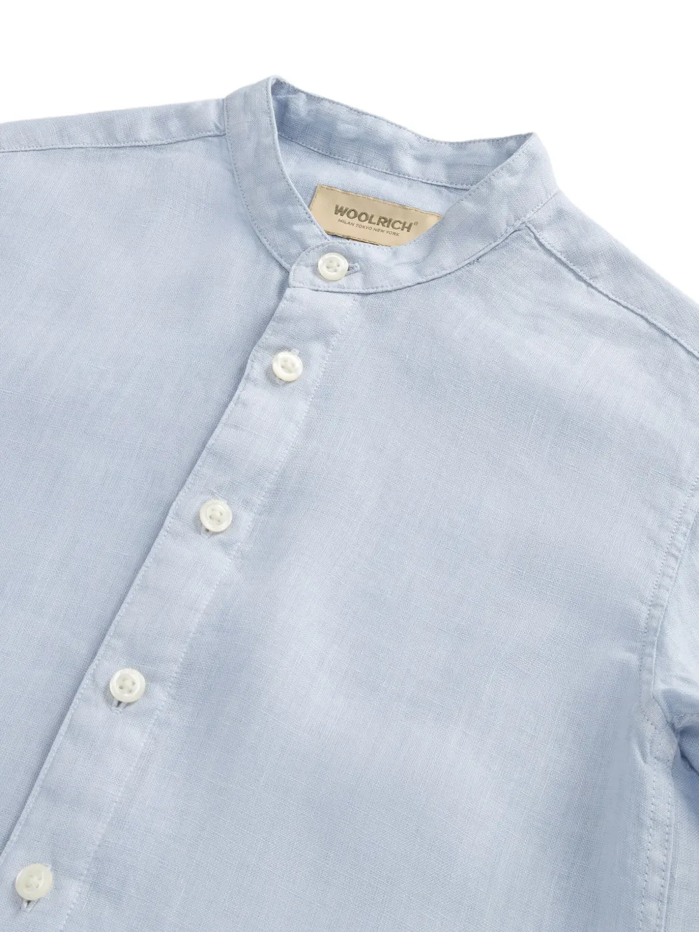 Woolrich Shirt met bandkraag Blauw