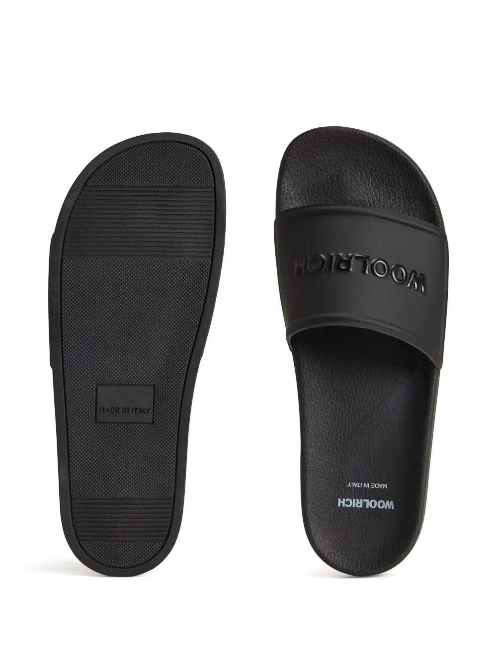 Woolrich logo-embossed slides Black