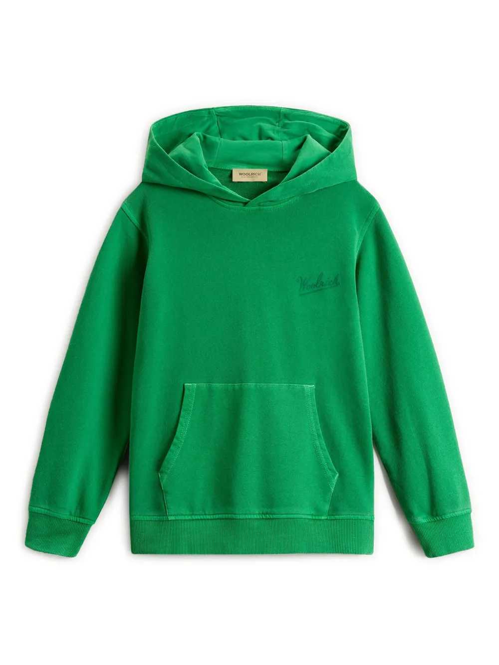 Woolrich flocked-logo hoodie Groen