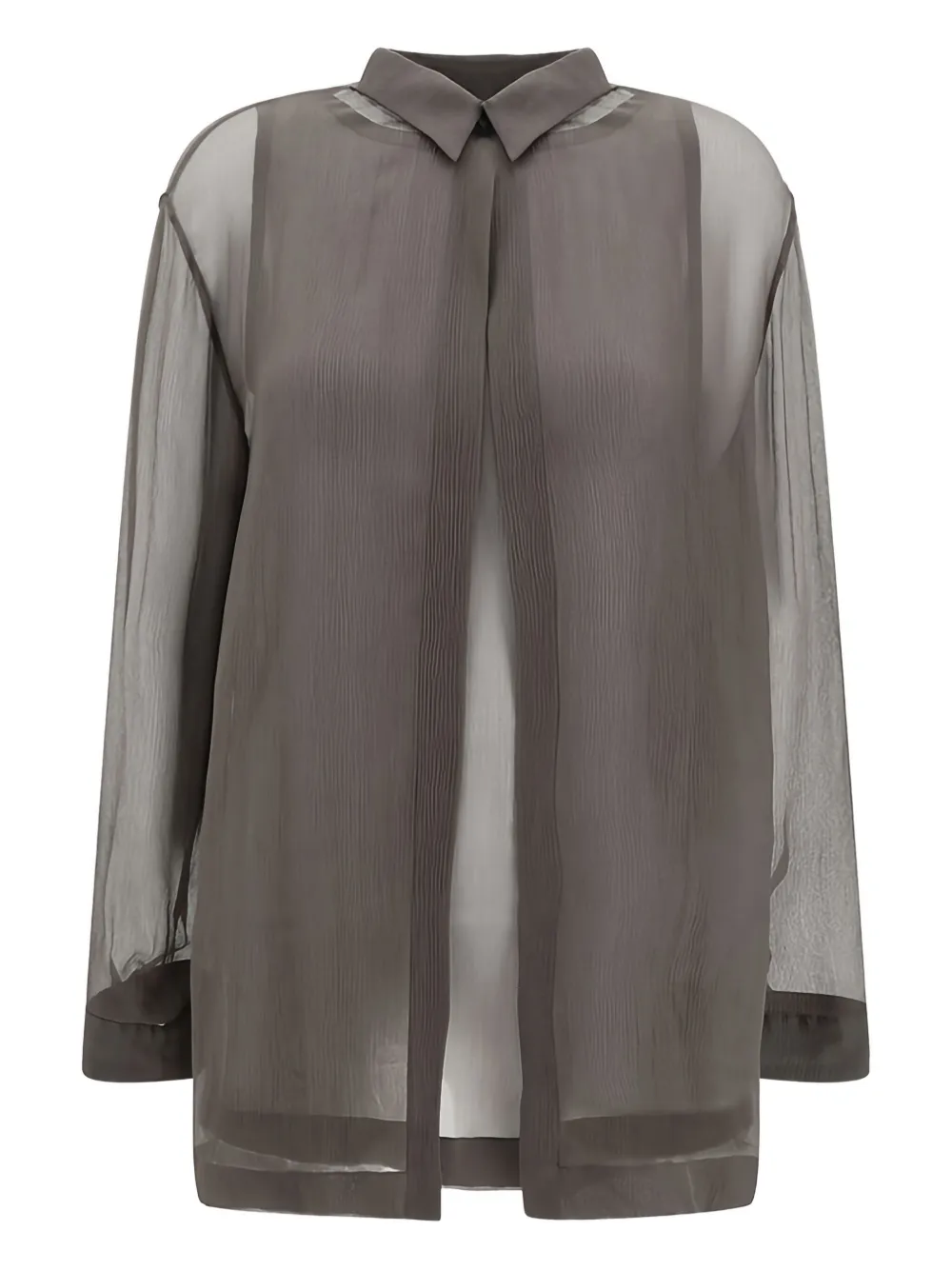 semi-sheer collared top