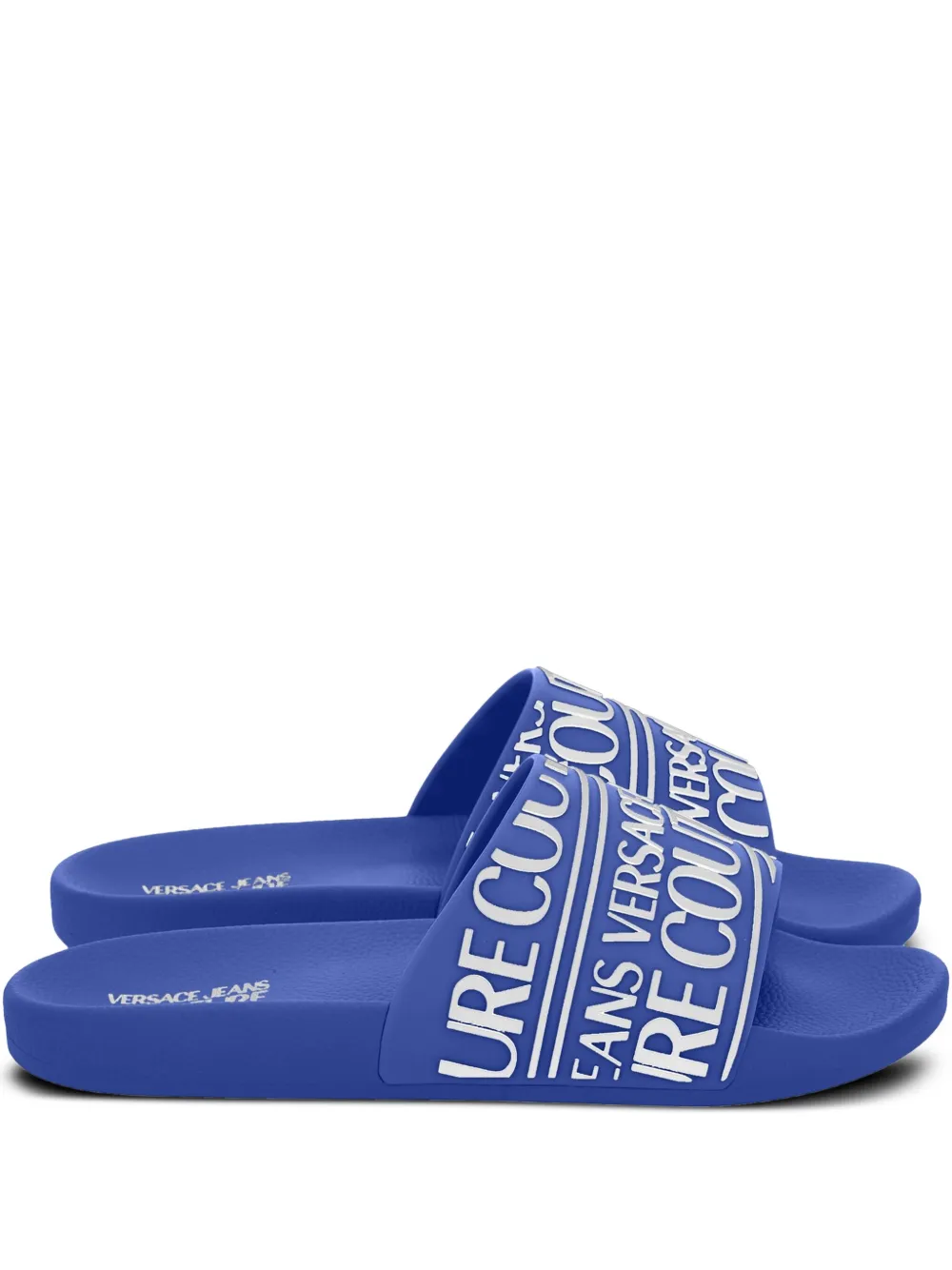 Versace Jeans Couture logo-embossed slides Blue