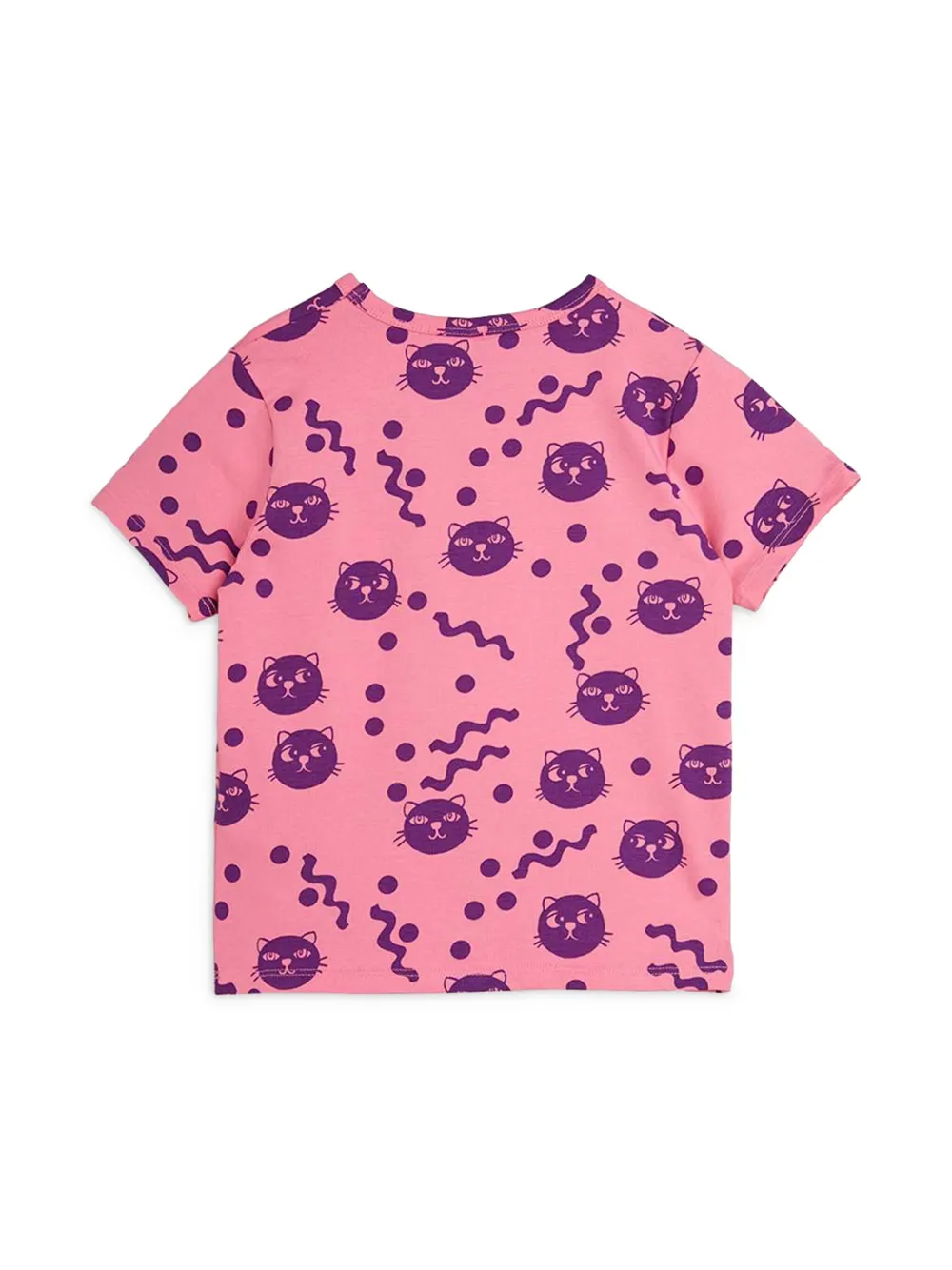 Mini Rodini Squiggly Cats-print T-shirt - Roze